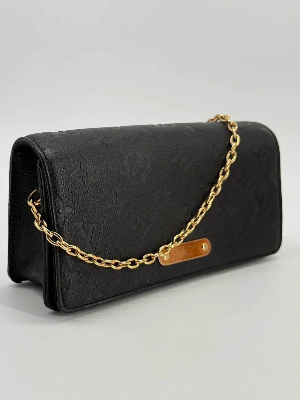 Louis Vuitton Lily Wallet On Chain Black Monogram Empreinte Leather Bag